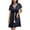 Dark Blue, variant on AherBiu Satin Dresses for Women Crochet V Neck Short Sleeve Drawstring Waist A-Line Summer Dressy Short Dress