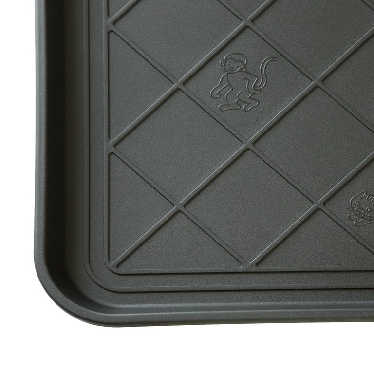 All Weather Boot Tray - Small Water Resistant Plastic Utility Shoe Mat for Indoor and Outdoor Use in All Seasons by Stalwart, Gray