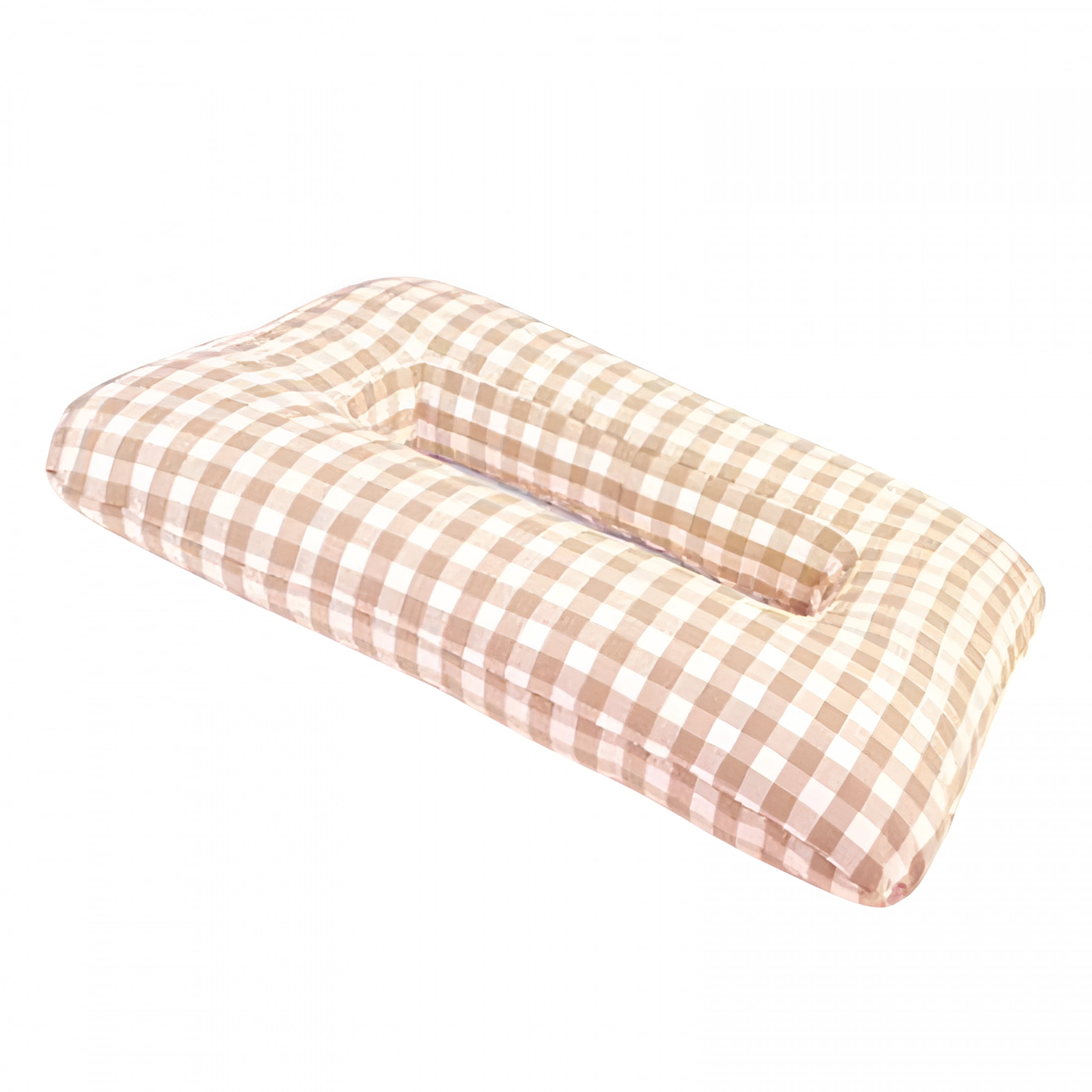 LAMIRO Ear Piercing Pillow, with Ear Hole with Removable Pillowcase, Comfortable Side Sleepers Pillow for Wearing Headphones Earring Brown