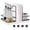 White, variant on FUYGRCJ Rotatable Napkin Holder for Table, Standing Napkin Dispenser, Napkin Holder with Salt and Pepper Shakers Caddy, for Dining Table Decor Not Including Shakers