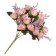 thumbnail image 5 of 5 ramas ramo de flores de rosas artificiales de 15 cabezas simulación de rosas decoración floral fiesta de bodas flor falsa, rosa claro Vogacara HA7227-04B, 5 of 6