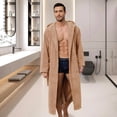 thumbnail image 2 of Men's Bathrobe with Hood, Soft Long Towel Robe for Men - Super Absorbent Quick Dry yet Warm, 2 of 6
