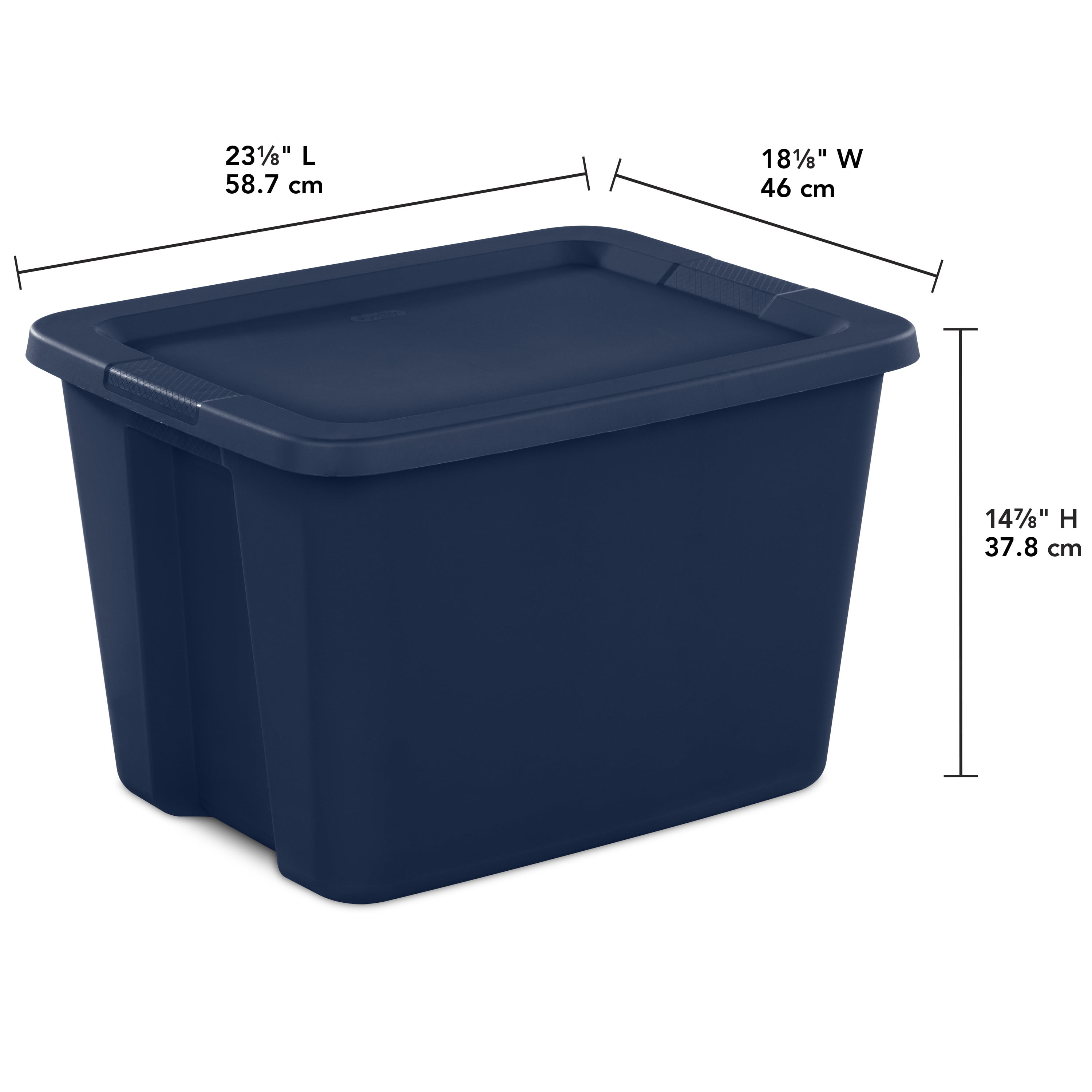Sterilite 18 Gallon Tote Box Plastic, Ultramarine, Set of 8