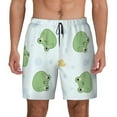 thumbnail image 2 of Picia Kawaii Frogs pattern Mens Swim Trunks with Compression Liner Stretch Beach Shorts Quick Dry with Zipper Pockets No-Chafing Board Shorts-Small, 2 of 9