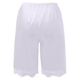 thumbnail image 2 of gcong Women Culotte Half Satin Bloomer Pettipants Under Dresses Lace Shorts Elastic Waist Liner Shorts White L, 2 of 9