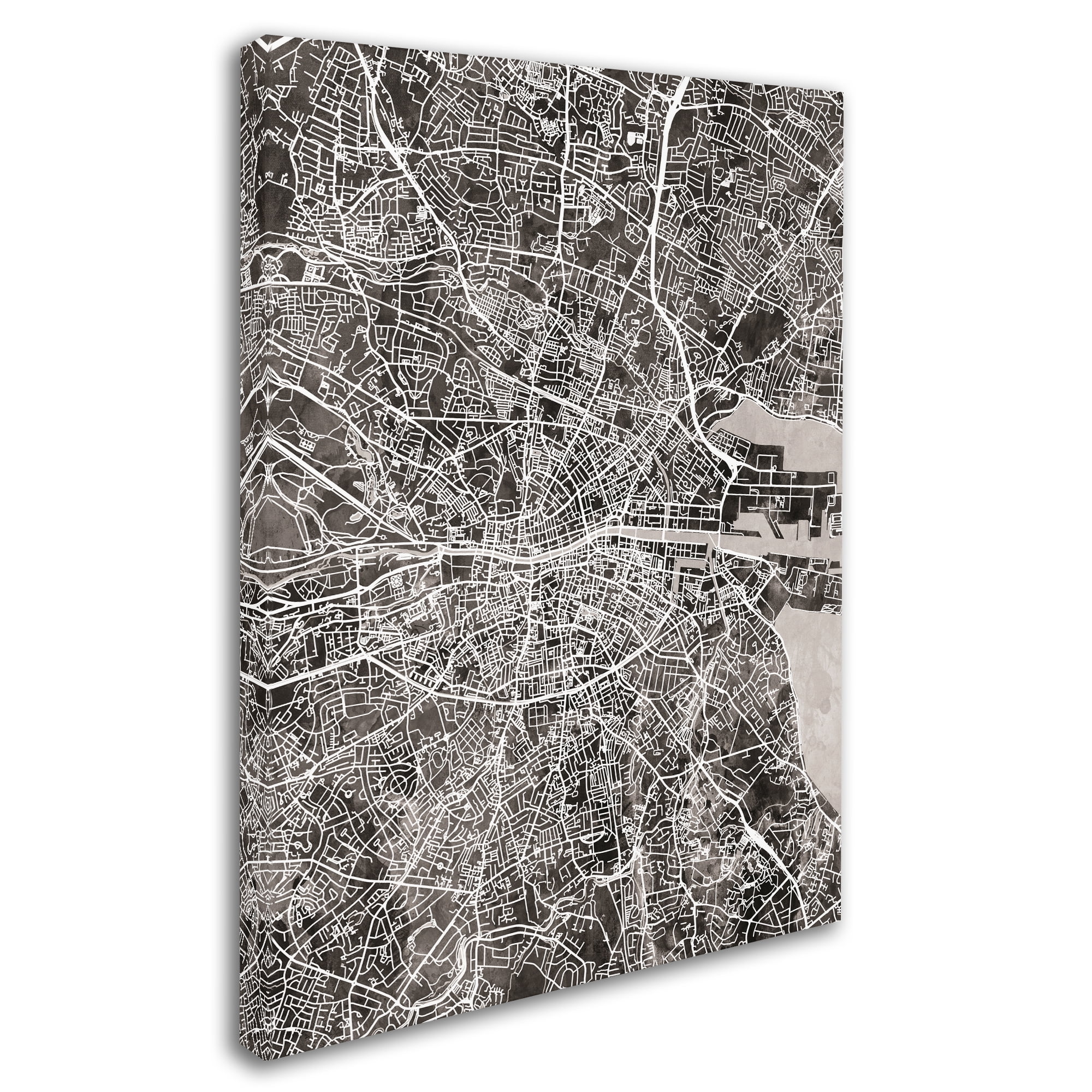 Trademark Fine Art 'Dublin Ireland City Map V' Canvas Art by Michael Tompsett