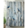 thumbnail image 2 of Branches Birds Long Shower Curtain Set, Waterproof Shower Curtains for Bathroom, Vintage Animal Modern Washable Fabric Cloth Bath Curtain for Bathtub Decoration with Hooks 72x84 Inches, 2 of 6