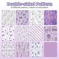 thumbnail image 2 of 24 Sheets Scrapbook Paper 12inch X 12inch Double-Sided Bows Pattern Paper Decorative Decoupage Cardstock Lavender, 2 of 7