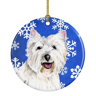 Caroline's Treasures SB3120CO1 Horse Foal Red Snowflakes Holiday Christmas Ceramic Ornament, 3 in, Multicolor