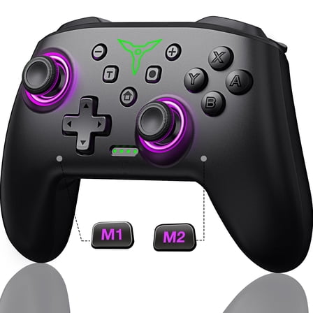 Switch Controller, QQV Wireless Pro Switch Controller with a Mouse Touch Feeling on Back Buttons