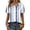 Blue-#001, variant on Dweltoz Womens Button Down Shirt Silk Satin Short Sleeve Work Tops Color Block Business Casual Blouse Spring Fall Collared Dressy Elegant Outfits 2026,Multicolor S