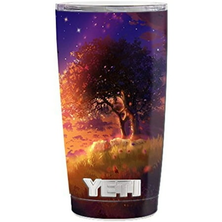 Beautiful Christmas Trees Tumblr Skin Decal Vinyl Wrap (5-piece kit) for Yeti 20 oz Rambler Tumbler Stickers Skins Cover Cup / Beautiful Tree Stars Night ()