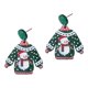 thumbnail image 1 of Pendientes de suéter navideño, pendientes de botón para mujer, regalo de Navidad, estéticos y lindos. muñeco de nieve verde, 1 of 9