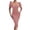 Pink, variant on HAJGJP Evening Party Dresses for Women Spring And Summer Solid Color Waistband Sexy Low Neck Sleeve Velvet Wrap Dress