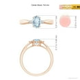 thumbnail image 4 of ANGARA Natural Tapered Shank Aquamarine Solitaire Ring with Diamond Accents in 14K Rose Gold for Women (Size-7x5mm) | March Birthstone, Anniversary, Jewelry Gift for Women | Natural Aquamarine Ring, 4 of 9