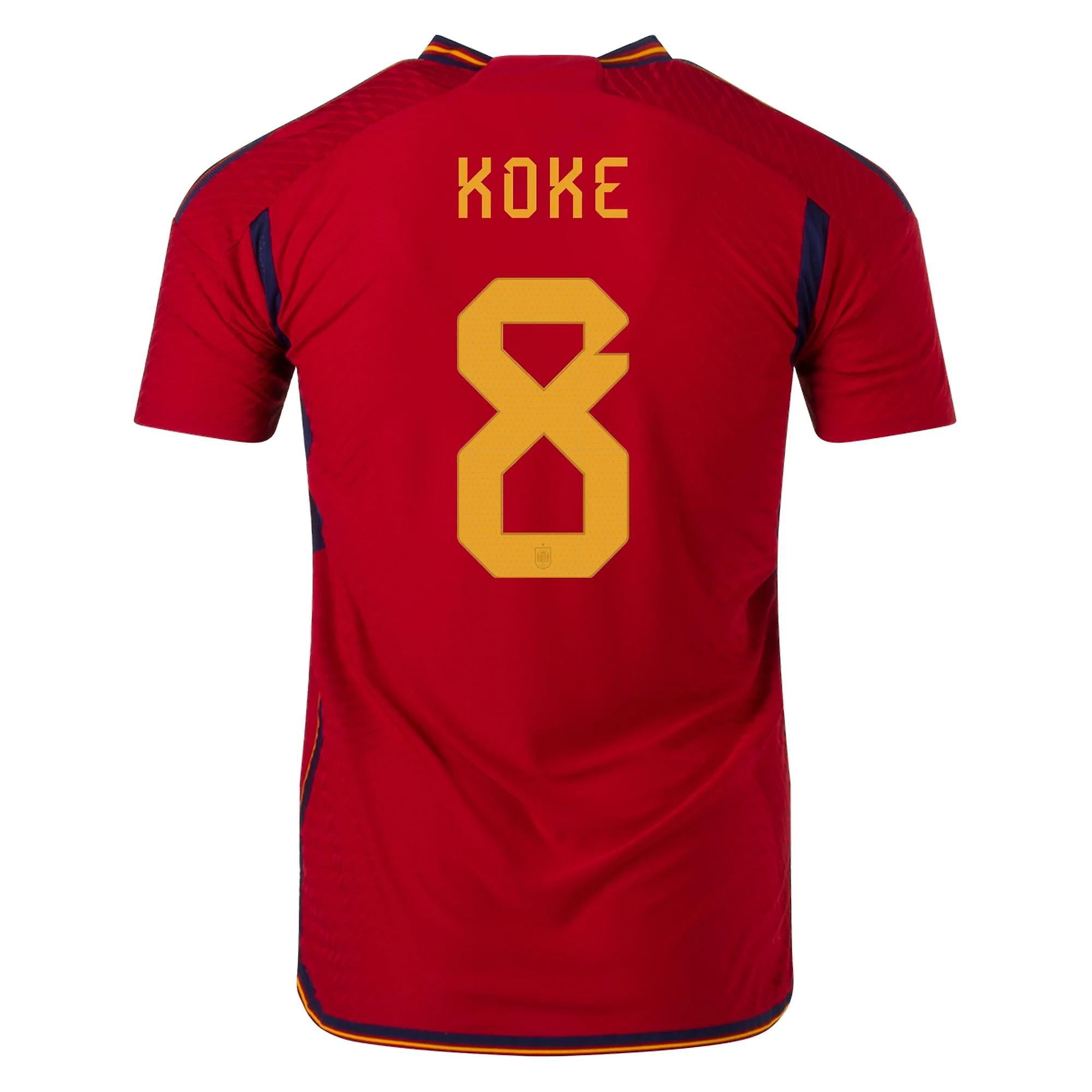 SEBNEEI Fifa World Cup Qatar 2022 Spain Home Shirt No. 8 Koke Jersey Walmart