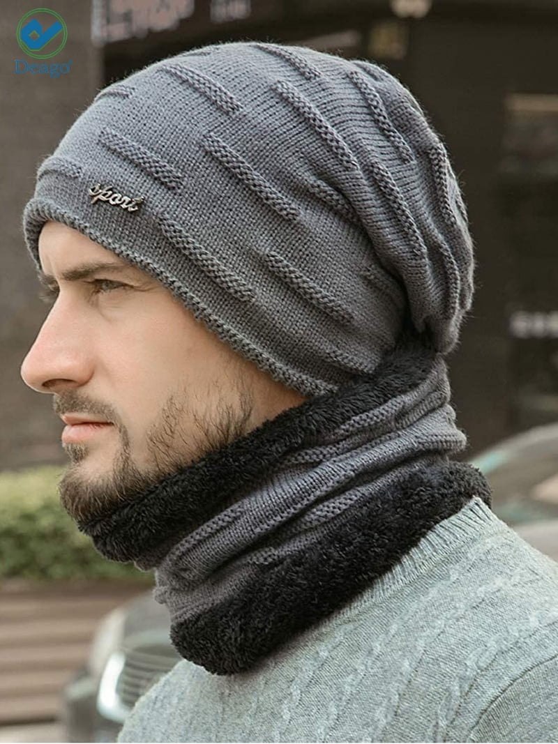 Deago Winter Beanie Hats Scarf Set Warm Knit Hats Skull Cap  display picture 2