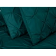thumbnail image 4 of Chezmoi Collection Berlin Teal Pinch Pleat Queen Comforter Set, 3-Piece, Soft Pintuck, Lightweight All Season Microfiber Bedding, 4 of 9