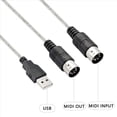 thumbnail image 2 of 2X USB MIDI Cable Adapter,USB Type A Male to MIDI Din 5 Pin In-Out Cable Interface with LED Indicator for Music Keyboard,2 x USB to Midi Interface Cable, 2 of 7