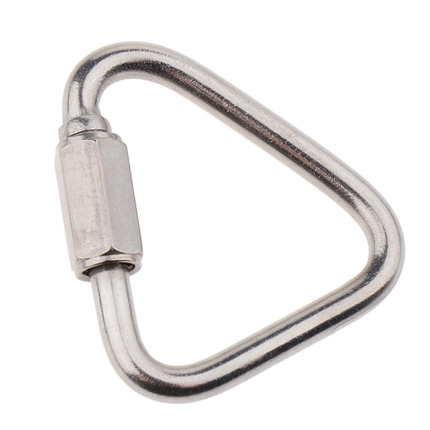 Clips de Mosquetón de acero inoxidable para hamaca Mecea Resistente al desgaste Soporte de llavero Bloqueo de cadena de llave Bloqueo de tornillo H 5mm Macarena Mosquetón al aire libre