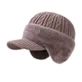 thumbnail image 1 of Gorra de béisbol con orejeras para hombre, ideal para clima frío, ideal para acampar y hacer senderismo. Caqui, 1 of 9