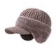thumbnail image 1 of Gorro de invierno para hombre con orejeras, cálido y transpirable, ideal para senderismo y deportes. Caqui, 1 of 9