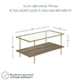 thumbnail image 7 of Nathan James Asher Mid-Century Rectangle Gold Coffee Table with Glass Top Oak Floating Shelf Brass Metal Legs, 7 of 7