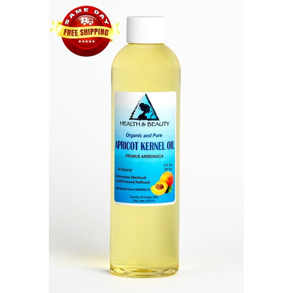 Apricot Kernel Oil Refined Organic Carrier Cold Pressed 100% Pure 8 oz