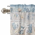 thumbnail image 4 of Orange Blue Sea Stars Curtain Valances Set Retro Sea Stars Jellyfish Shell Floral Kitchen Curtains 36&nbsp;inch Length Rod Pocket Valance and Tiers 3 Piece Set Small Bedroom Bathroom Laundry Decor, 4 of 9