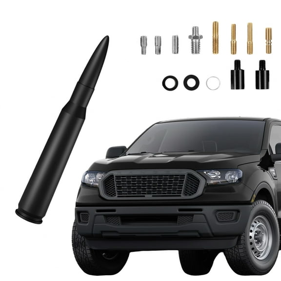 Black 5.3-Inch Aluminum Bullet Antenna,Suitable for Chevrolet Silverado,Ford,Jeep for Optimizing FM/AM Reception