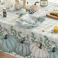 thumbnail image 2 of Sm:)e Pumpkins Buffalo Plaid Fall Tablecloth 60x60 Inch Square, 2 of 6