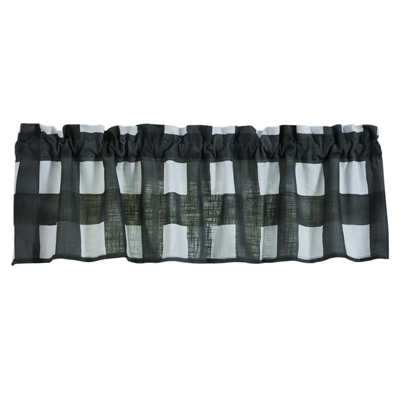 Split P Buffalo Check Watercolor Black Valance 60" x 14"