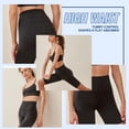 thumbnail image 2 of Pantalones cortos moteros QGGQDD de cintura alta, 3/5/8, negros para mujer, paquete de 3, 2 of 5