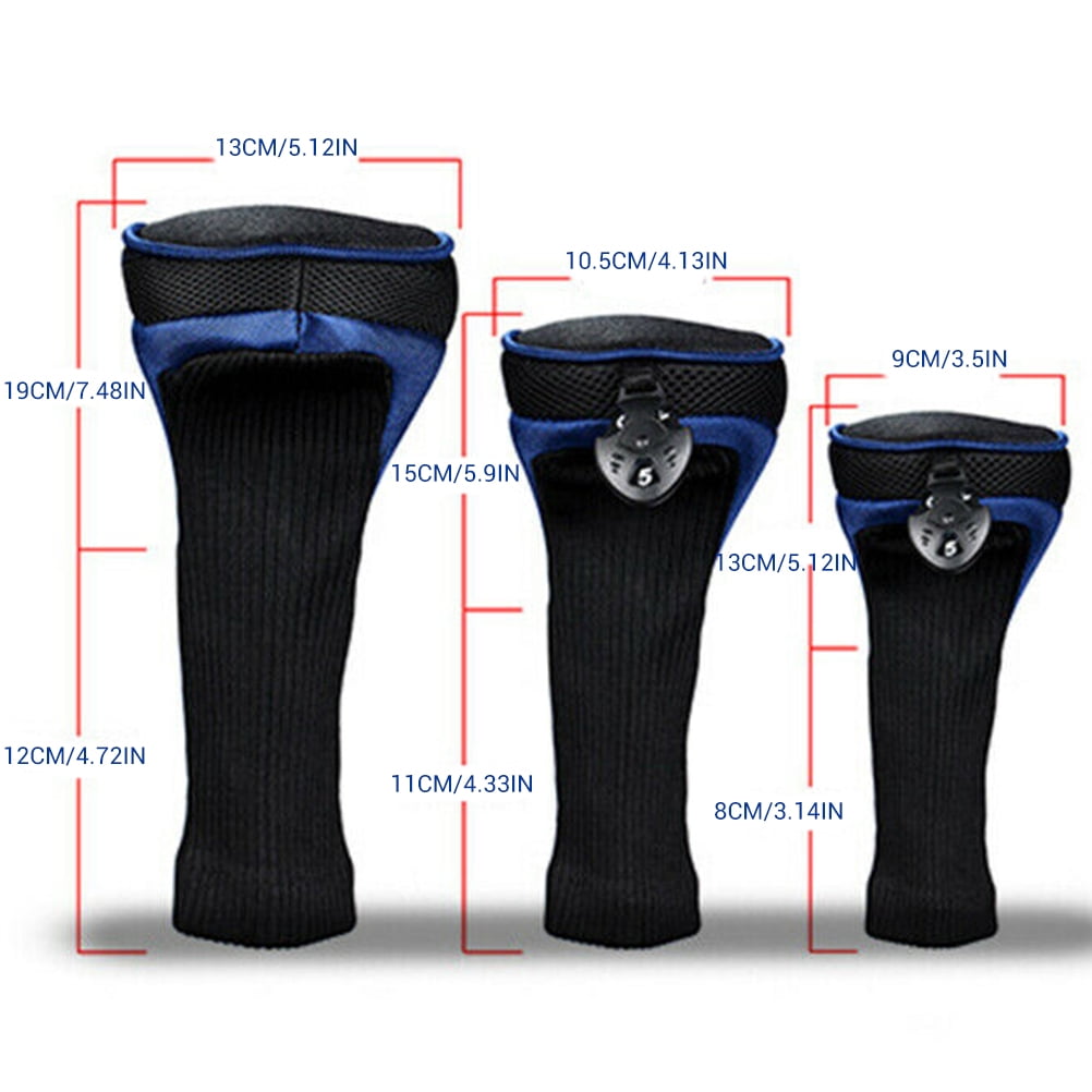3Pcs Club Head Covers Set 1 3 5 Fairway Wood Club Driver Headcovers Professional Head Covers