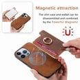 thumbnail image 4 of B5 For iPhone 16 Pro Max Case 2-in-1 Magnetic Detachable Card Holder Leather+TPU Phone Cover - Green, 4 of 5