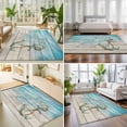 thumbnail image 4 of Area Rugs 2.7'x5', Nautical Anchor Carpet Runner Indoor Outdoor Rugs Home Decor Aesthetic, Blue Coastal Ocean Beach Wooden Grain Non Slip Mats Washable Accent Rug for Living Room Bedroom, 4 of 8