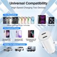 thumbnail image 6 of Car Charger for iPhone 15,40W Dual Port USB C Car Charger with USB C to USB C Cable 6ft,Type C Car Adapter Fast Charging for iPhone 15/15 Pro/15 Pro Max,iPad Pro,iPad Air 5/4/Mini,iPad 10 Case, 6 of 8