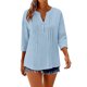 thumbnail image 5 of TaTaai Women‘s Linen Button Down Shirt， Three Quarter Sleeve Relaxed Fit Blouse， Casual Solid Color Top for Spring Summer Everyday Wear Gift, 5 of 6