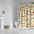 thumbnail image 2 of Colorful Mushroom Doodle Beige Pattern Shower Curtain 72"x72" ,Bathroom Decorative Shower Curtains Set with 12 Hooks,Modern Waterproof Washable Shower Curtain, 2 of 6
