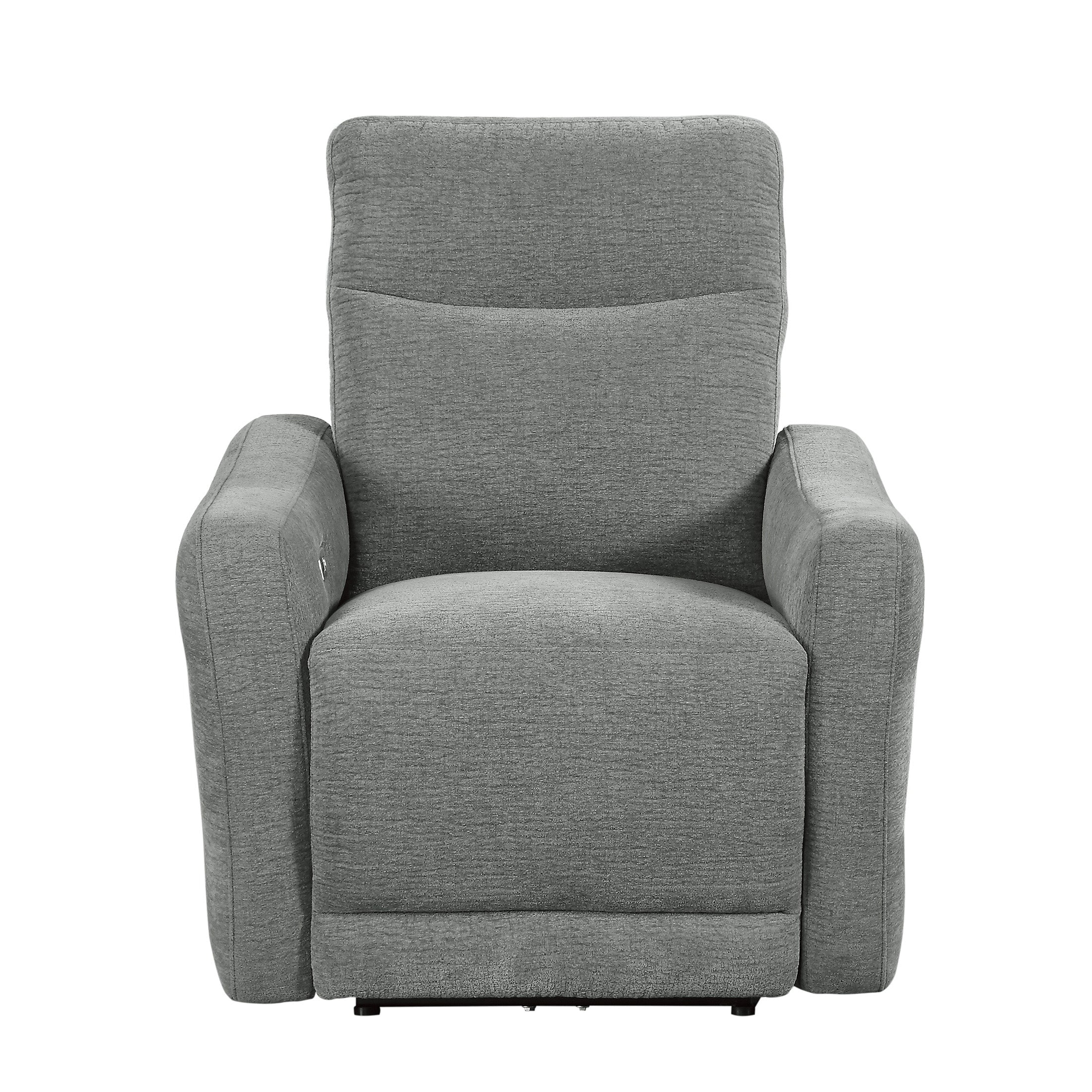 OakvillePark Gormley Chenille Fabric Upholstered Power Lay Flat Reclining Chair, Dove Gray