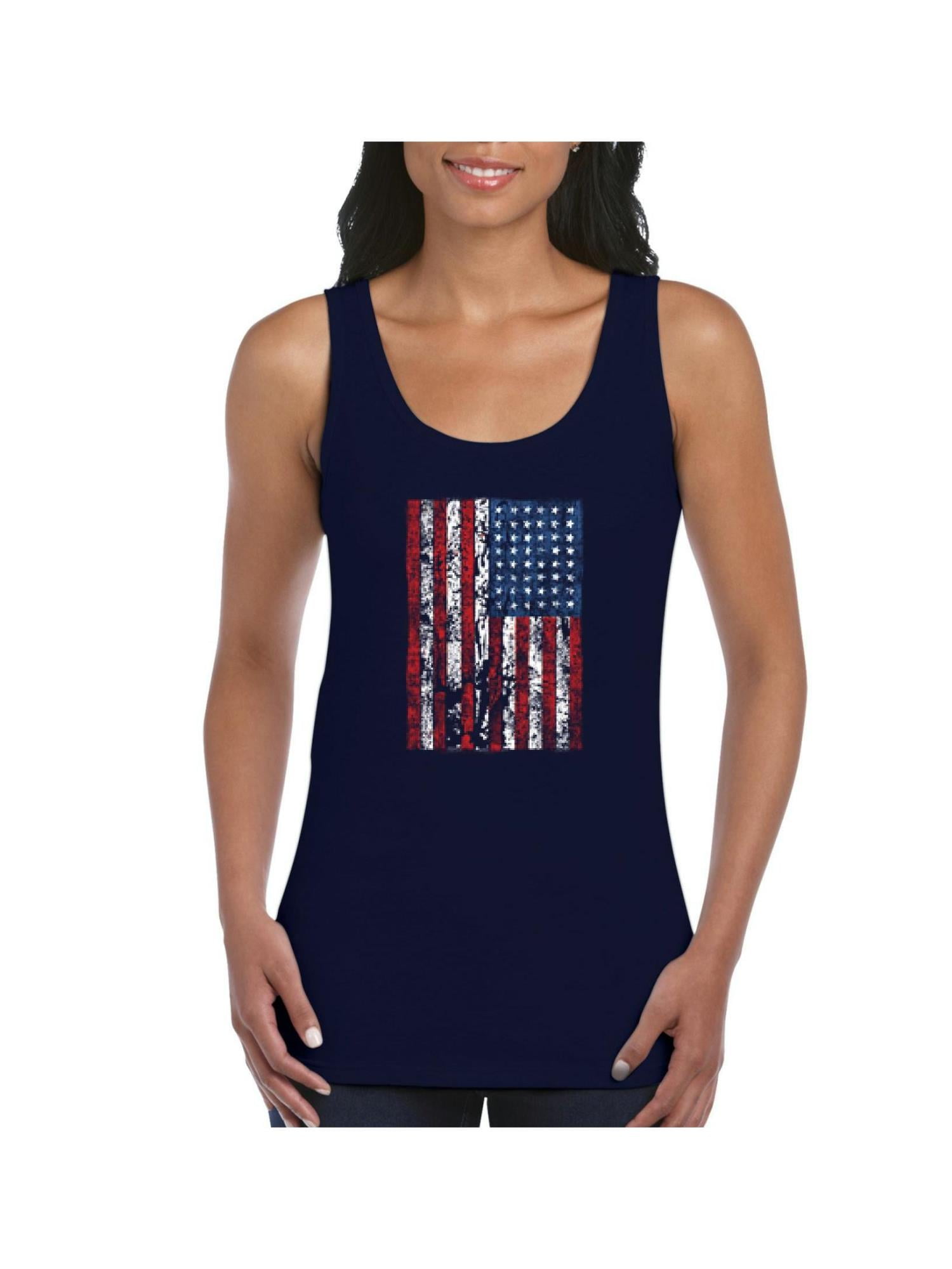 IWPF - Womens USA Flag Vintage Proud Country American Tank Top ...