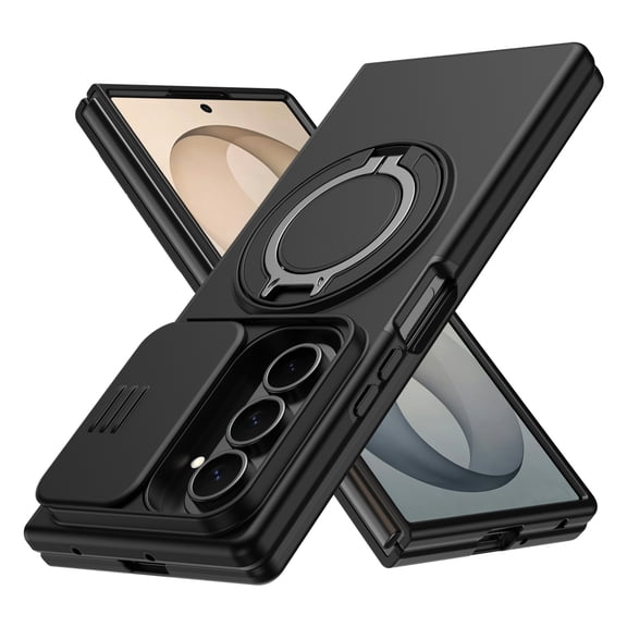 Corliven for Samsung Galaxy Z Fold8 Ultra Case with Kickstand, Sliding Camera Cover and Rugged PC TPU Protection, Black