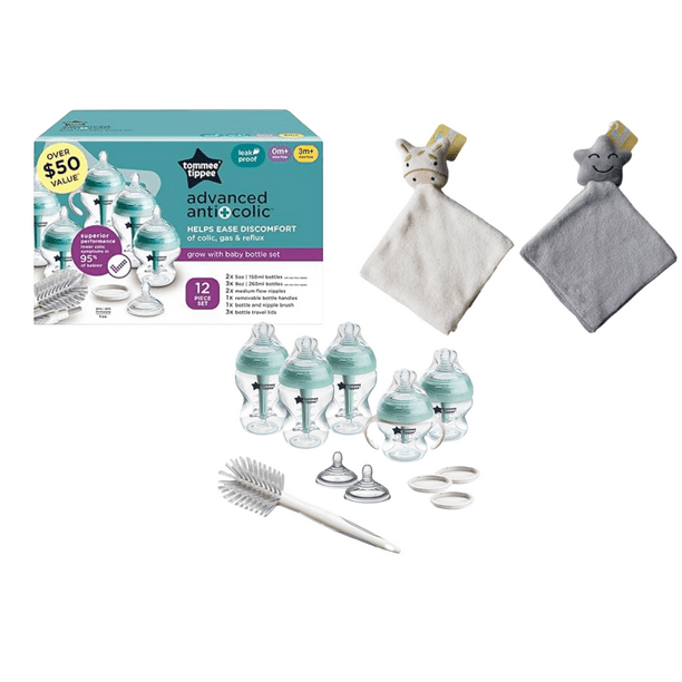 SET BIBERONES TOMMEE TIPPEE ADVANCED ANTICOLIC KIT 12 PIEZAS RECIEN NACIDO REGALO