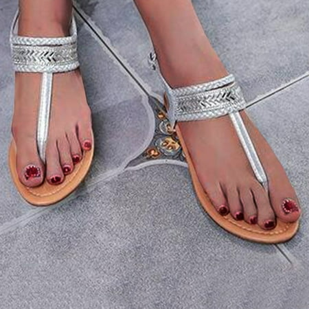 

HIBRO New Summer Toe Sandals Women s Flat Bottom Beach Sandals
