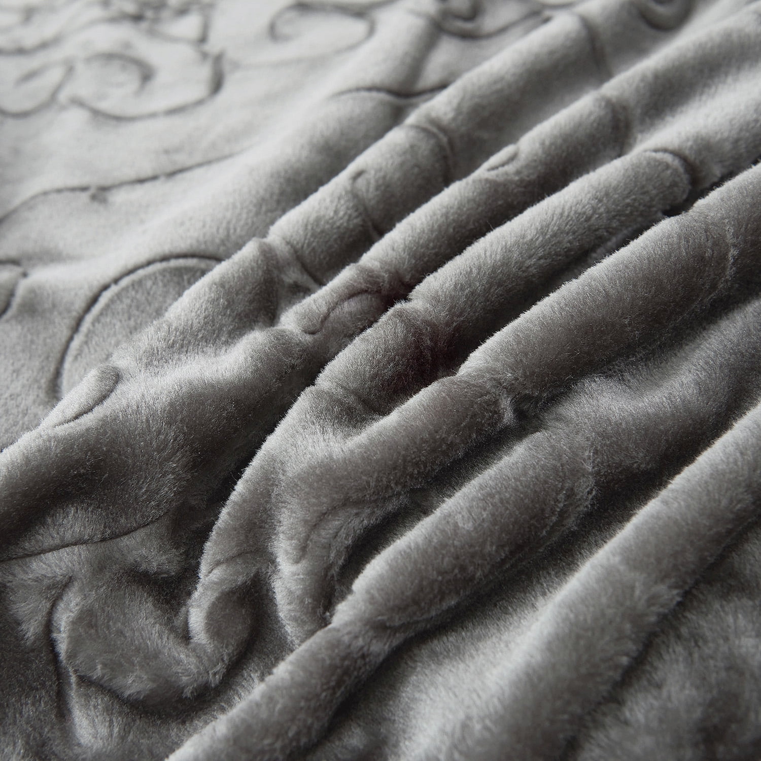 NC Contemporary Gray Printed Polyester Reversible Bed Blanket Queen