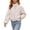 Beige, variant on TEAJOPSUU Women's Cropped Zip Up Jacket Stand Collar Long Sleeve Outerwear Jackets with Pockets for Casual Streetwear Black