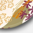 thumbnail image 3 of Designart 'Fluid Shapes and Flowers Silhouettes' Modern Circle Metal Wall Art 23x23 - Disc of 23, 3 of 5