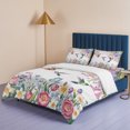 thumbnail image 4 of 4 Pieces Duvet Cover Queen Bedding Sets Spring Watercolor Flower Hummingbird Ultra Soft Luxury Comforter Cover Set with Bed Sheet and Decorative Pillow Shams Garden Floral Art, 4 of 9