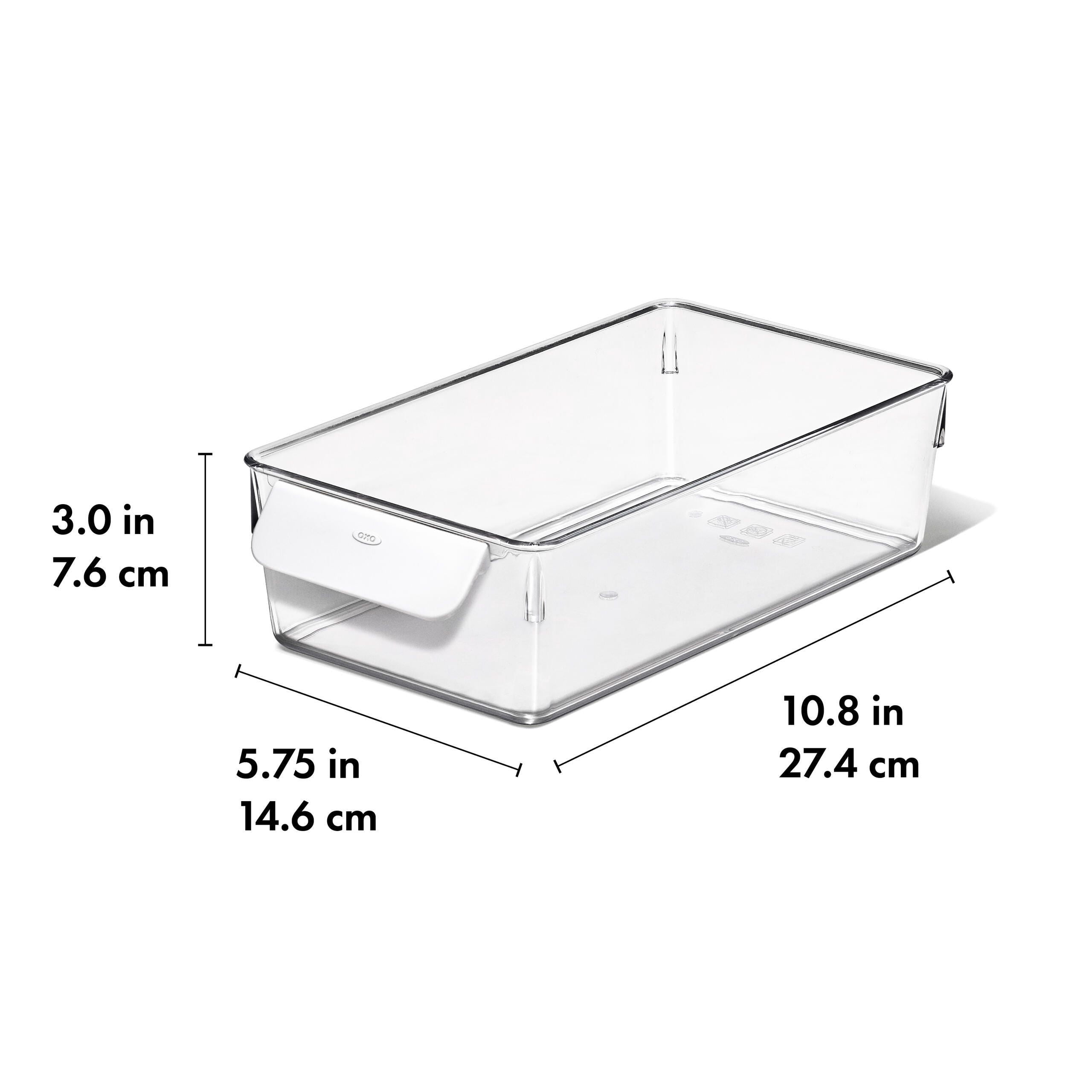 OXO Refrigerator Organizer Container with Handle, 5-Inch x 10-Inch, Clear