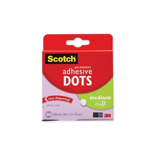 Mounting Adhesive Dots, 0.3" Dia, Transparent, 300/pack | Bundle of 10 Packs